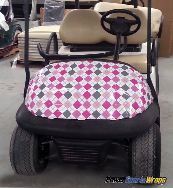Argyle-gray-pink-golf-car-wrapping-vinyl Argyle-gray-pink-golf-car-wrapping-vinyl