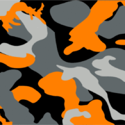 Black/Gray/Orange Urban Camouflage | Golf Car Graphic