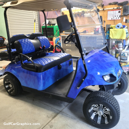 Full-body-golf-cart-wrap-in-Fog-Side-Blue-wrap-sold-as-DIY-with-6-part-application-video