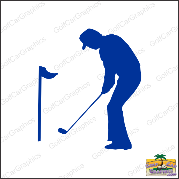 f-17 man putting golf car decal design