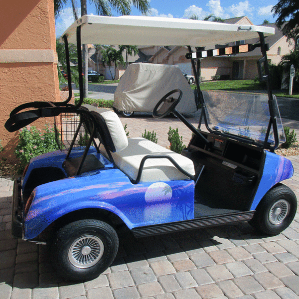 Moon-Palm-Blue-golf-car-wrap