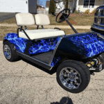 New-Blue-flame golf car wrap