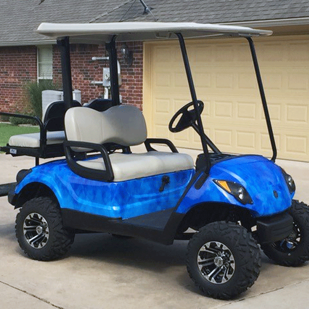 fog-side-Blue golf cart wrap kit