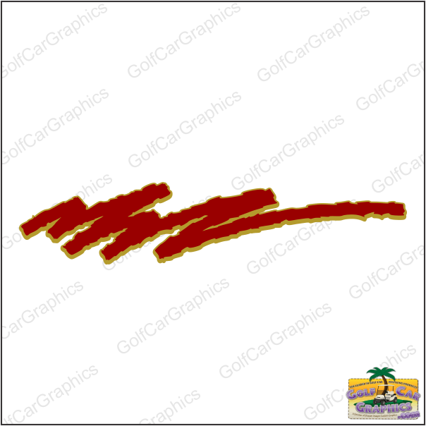 Jagged B10 golf car decal design