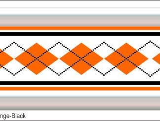G13 3D Argyle Orange/Black Grill Decal Golf Car Graphic