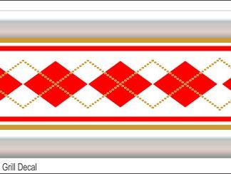 G15 3D Argyle Red/Gold Grill Decal Golf Car Graphic