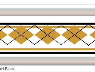 Argyle Gold/Black Grill Decal Golf Car Graphic