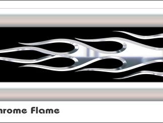 G9 3D Chrome Flame Golf Car Grill Decal
