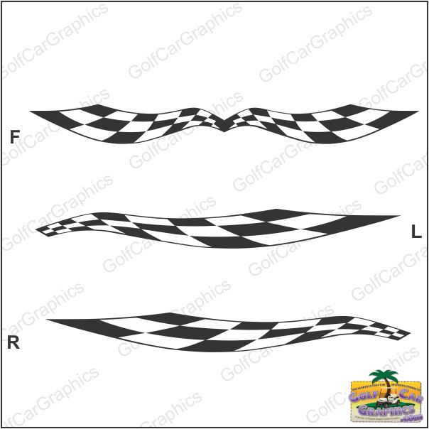Checkered Flags ul53 golf car decal design