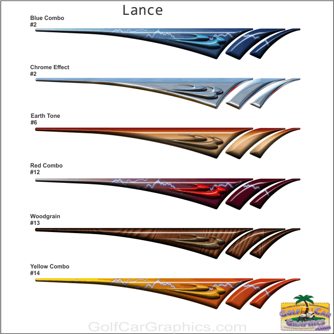 lance golf car decal color chart