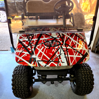 Confusion-Red-Golf-Cart-Wrap