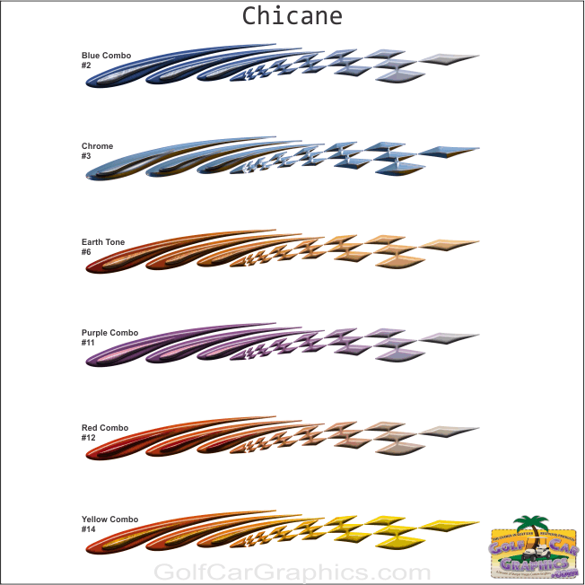 Color Chart for Chicane Golf car decal