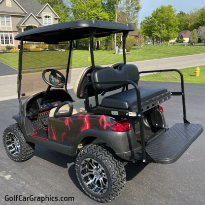 Lightning-Red-full body golf-car-wrap kit