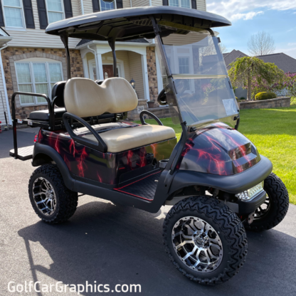 Lightning-Red-golf-car-wrap kit for do it yourself installation