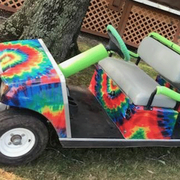 Tie-Dye golf car wrap