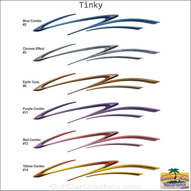 tinky color chart golf car decal