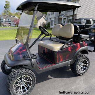 golf cart wrap Lightning-Red-full body