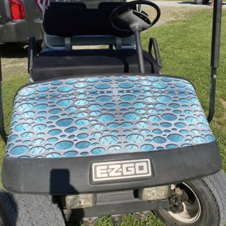 Golf cart wrap Punch Metal Plate Aqua