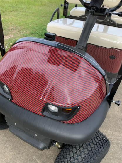 Deep-Red-Black-carbon-fiber golf car wrap kit