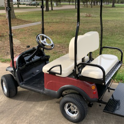 Deep-Red-Black-carbon-fiber-golf-car-wrap kit
