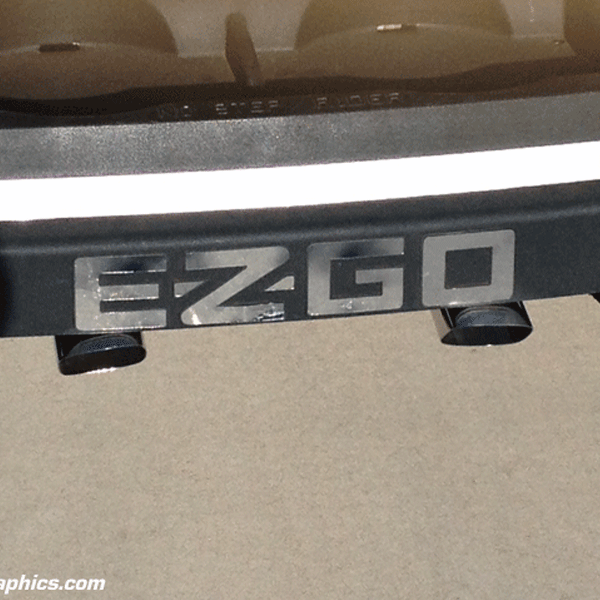 E-Z-GO RXV Chrome Rear Bumper Text Overlay 2008+