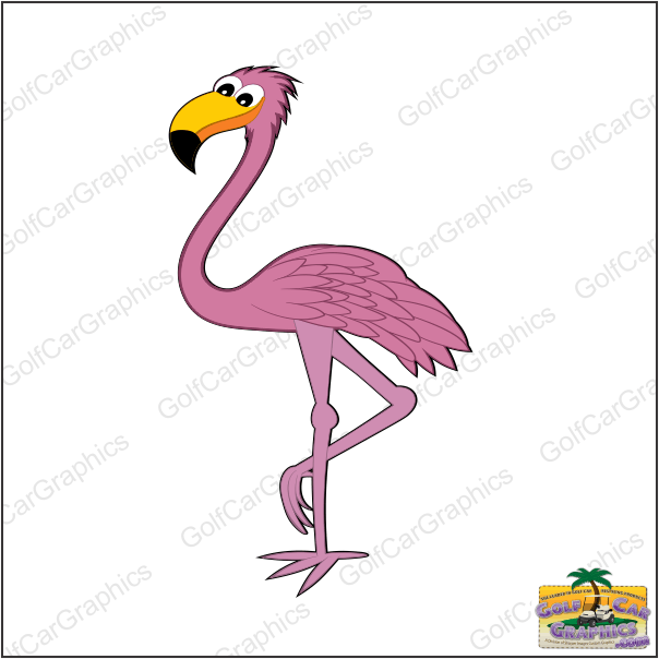 flamingo-pink golf car decal