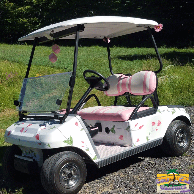 Pink-Flowers-golf-cart-decal-ki