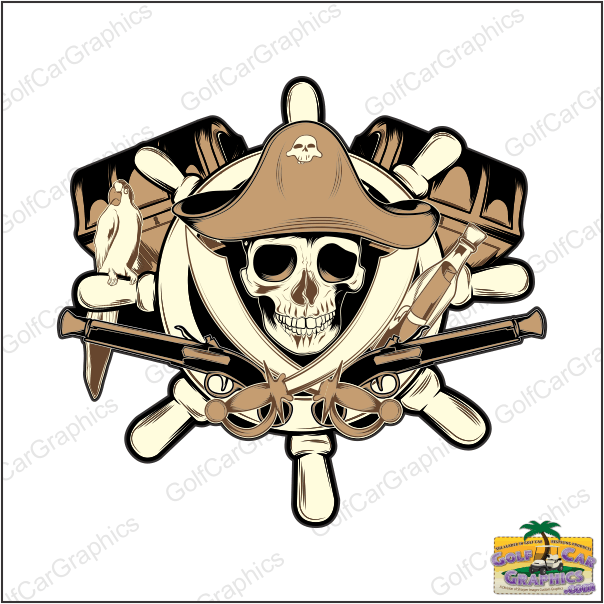 pirate-treasure golf car decal