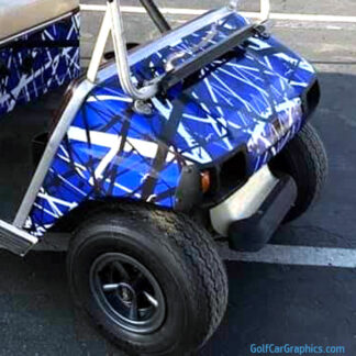 Confusion Blue White Black full body golf car wrap kit