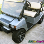 Solid color Silver metallic golf car wrap