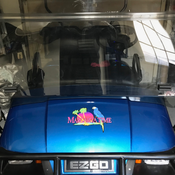 Blue-Bright-Metallic gloss solid color golf car wrap