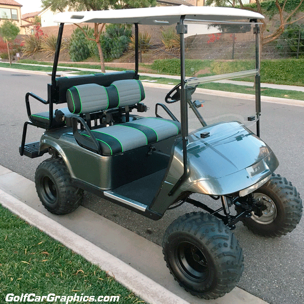 Gray-Metallic-Gloss golf cart wrap
