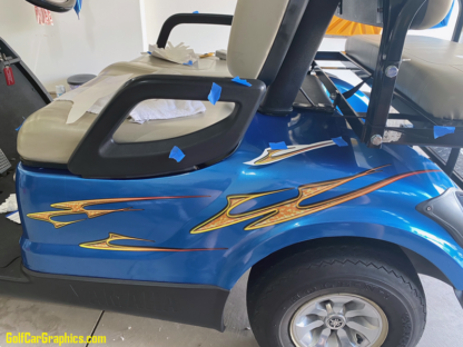 3D golf car decal set Daisy design in Yellow Combo