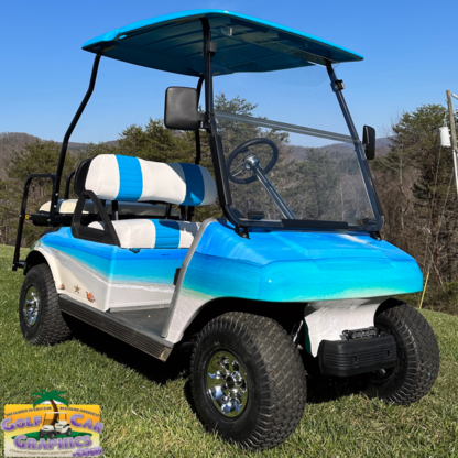 Beach-theme-full-body-golf-cart-wrap-kit-sold-as-DIY--for-most-standard-size-carts