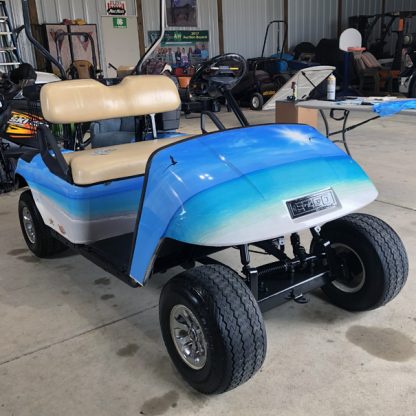 golf cart wrap Tropical-Beach-golf-car-wrap kit for all models.