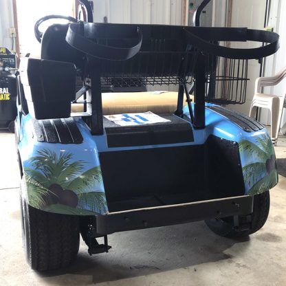 golf cart wrap Tropical-Beach-golf-car-wrap kit for all models.