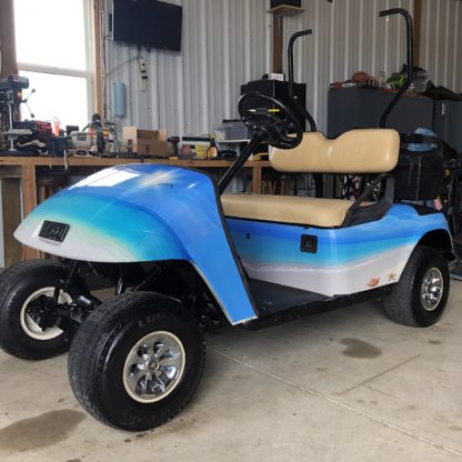 tropical theme golf car wrap kit