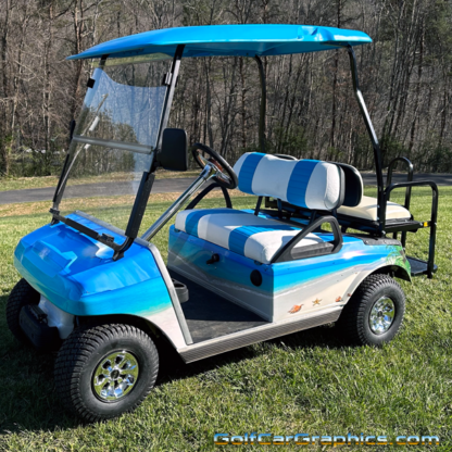 Tropical-Beach-full-body-golf-cart-wrap-for-most-standard-size-carts