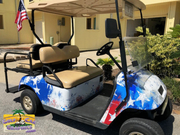 Liberty-star-golf-cart wrap kit