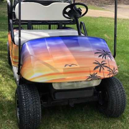Hawaii-Sunset golf cart wrap theme