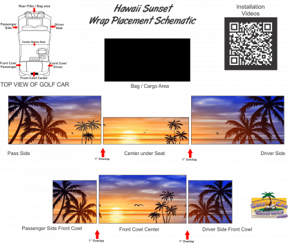 Hawaii Sunset Golf Car Wrap- SCHEMATIC