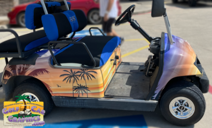 golf-cart-wrap-beach-theme-Hawaii-Sun-Set-wrap-kit-sold-as-DIY