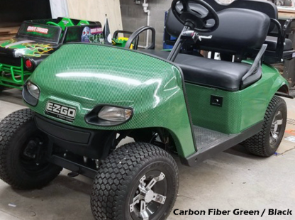 Green-Black-carbon fiber golf car wrap