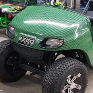 Green-Black-carbon fiber golf car wrap
