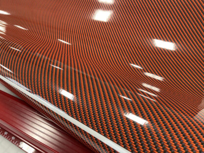 Deep Orange - Black carbon fiber wrapping film