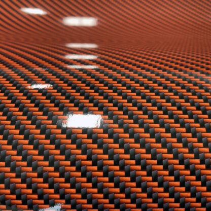 Deep Orange Black Carbon Fiber high Performance wrap for cars and boats