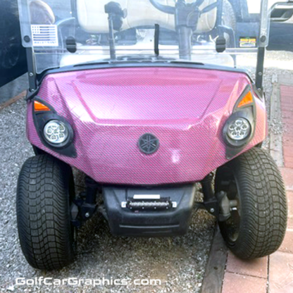 Pink-Black-Carbon-fiber full body golf car wrap kit sold as do it yourself