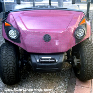 Pink-Black-Carbon-fiber-golf-cart-wrap-kit sold as do it yourself