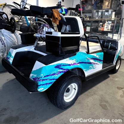 Full-Body-Wrap-covering-Club-Car-DS--Jazz-Solo-Cup-pattern-from-the-80's