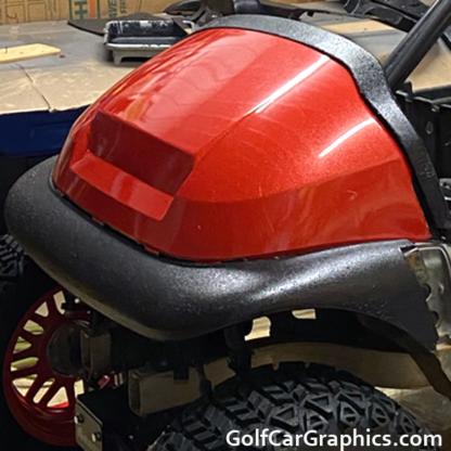 Red Metal Flake Sparkle golf cart wrap